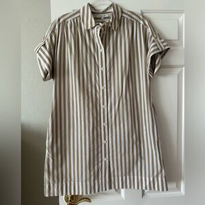 MADEWELL Shirt Dress- neutral stripes